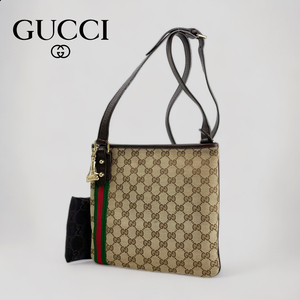 ●グッチ GUCCI● ゴールドチャーム シェリーライン GG柄ショルダーバッグ GGキャンバス