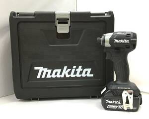 ☆中古美品/工具【makita /マキタ 充電式インパクトドライバ TD173DRGXB セット品 ブラック 18V 6.0Ah バッテリ2個 充電器付き】A1110＊1☆