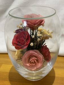 ラポール プリザーブドフラワー ブリザードフラワー　花 薔薇 バラ フラワーガラス 置物 インテリア 飾り
