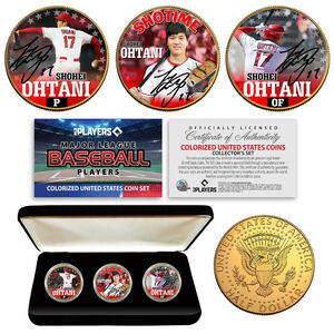 大谷翔平　本物米ドル　1/2ドルコインSHOHEI OHTANI Shotime MLB Officially Licensed 24K Gold Plated Half Dollar 3 Coin Set in Case