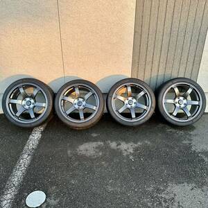 鍛造 RAYS TE37 SAGA SL VOLKRACING 18インチ 9.5j +45 114.3 5h POTENZA RE-71RS 255/35R18 美品 バリ溝 GRヤリス等