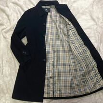 ★極美品★極上カシミヤ混★バーバリーブラックレーベル ステンカラーコート ロング丈 比翼仕立て アウター Burberry Black label_画像3