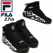 ☆正規品新品☆FILA MASHBURN MB フィラ シューズ スニーカー FHE102 マッシュバーン バスケットシューズ ハイカット ブラック JP27.0cm_画像1