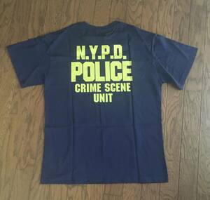 ★NYPD CRIME SCENE UNIT 半袖Ｔシャツ ネイビー(M) ニューヨーク市警察 アメカジ NYPD バッジ FBI 警察グッズ アメリカ 警察官 映画 USA 