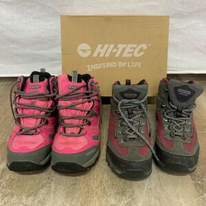 【2足セット】HI-TEC ハイテック 24cm トレッキングシューズ 登山靴 山登り ハイキング キャンプ アウトドア　靴 おまとめ mc01059990