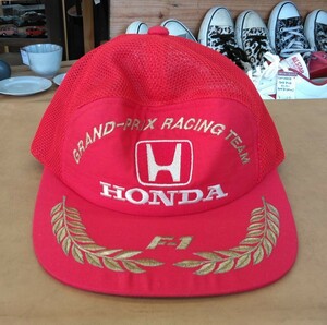 HONDA　ホンダ　F1　レーシング　キャップ　帽子　フリーサイズ　56〜59cm　刺繍ロゴ　メッシュキャップ