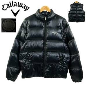 【S2975】【美品】【2WAY】Callaway キャロウェイ ダウンジャケット ダウンベスト ゴルフウエア サイズL