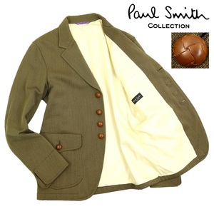 [B2615][ прекрасный товар ]Paul Smith COLLECTION Paul Smith коллекция tailored jacket шерсть жакет . персик кнопка перемена кнопка 