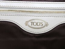 2311-49 トッズ トートバッグ TOD'S レザー製 クリーム A4可_画像3