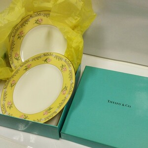 ティファニー2枚　WEDGWOOD 各1枚　ブランド皿おまとめ プレート TIFFANY Tiffany ピンクチューリップ