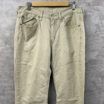 Levi's514TM ベージュ チノ カラーパンツ 白タブ 黒パッチ ジップフライ W33 L32 実寸W33in 00514-0407 USA 海外輸入 古着 L10524_画像3