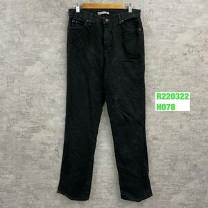 Lee ブラック relaxed straight leg AT THE WAIST ジップフライ デニムジーンズパンツ 8LONG 3051802 USA 海外輸入 古着 R220322-H078