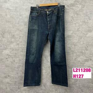 Levi's インディゴブルー ボタンフライ デニムジーンズパンツ W36L36 赤タブ00501-0238 USA 海外輸入 古着 L211208-H127