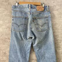 Levi's501 スペイン製 ライトブルー デニムジーンズパンツ 赤タブ ボタンフライ W32 L34 実寸W32in 501-0114 USA 海外輸入 古着 L1-N089_画像6