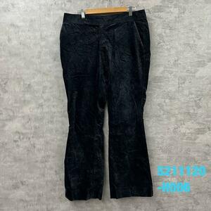 CalvinKlein Jeans ブラック フレア ジップフライ ベロアパンツ 12/32 実寸W35in RN36009 USA 海外輸入 古着 S211120-H006