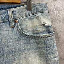 Levi's501CT ライトブルー ショート丈 ハーフデニムジーンズパンツ W31 ブランク赤タブ 19782-0000 USA 海外輸入古着 L211124-N033_画像9