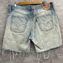 Levi's501CT ライトブルー ショート丈 ハーフデニムジーンズパンツ W31 ブランク赤タブ 19782-0000 USA 海外輸入古着 L211124-N033_画像2