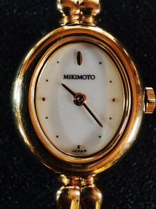 ★MIKIMOTO ミキモト パール★1E20-3041★クオーツ 腕時計★美品 動作品 ゴールド系 シェル文字盤