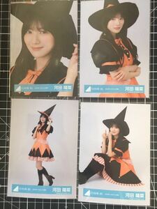 河田陽菜　ハロウィン　生写真 日向坂46 ４種コンプ　（検）　ガラス窓が汚れている　ハロウィン　読書コーデ