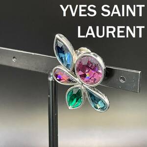 【人気】YVES SAINT LAURENT / イヴ・サンローラン イヤリング シルバー カラーストーン YSL 片方 アクセサリー/CYB69-15