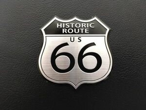 送料無料 ルート66 アルミステッカー ハーレーダビットソン キャデラック フォード クライスラー シール バイク ジープ アメリカ ハーレー