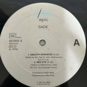 ◎O393◎LP レコード Sade シャーデー/Smooth Operator/663895 6/EU盤の画像4