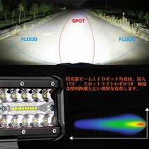 720W 前照灯 照明 作業灯 LEDワークライト トラック _ホワイト 6500K_ SM360W ジムニー ランクル 2個 12V/24V兼用 36000LM_画像4