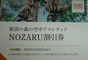 送料63円　複数有　ノザル　NOZARU　日本駐車場開発　株主優待券　那須の森の空中アスレチック