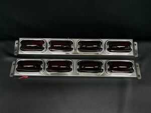 でべそ角マーカー　4連車高灯　レッド　赤　左右セット　ガラス　前開きタイプ　電球式　24V6ｗ　レトロ　デコトラ　かまぼこ　シャーシ灯