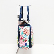 レスポートサック LESPORTSAC ハンドバッグ - レスポナイロン 白×ダークネイビー×マルチ 花柄/ミニバッグ バッグ_画像2