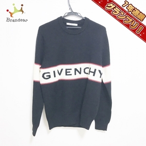 ジバンシー GIVENCHY 長袖セーター BM900G400M 黒×アイボリー×レッド メンズ クルーネック/ロゴ トップス