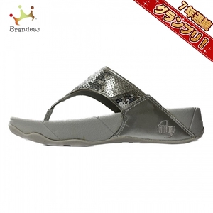  Fit fropFitflop beach sandals EU 39 - Raver × imitation leather light gray × silver lady's spangled shoes 