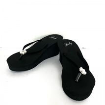 レディ Rady サンダル - 化学繊維 黒 レディース パール/フラワー(花) 美品 靴_画像2