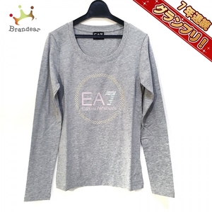 エンポリオアルマーニ EMPORIOARMANI 長袖Tシャツ サイズS - グレー×ピンク×マルチ レディース EA7/スタッズ 美品 トップス