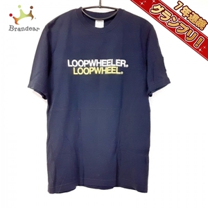 ループウィラー loopwheeler 半袖Tシャツ サイズM - ダークネイビー×白×イエロー メンズ クルーネック トップス