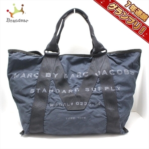 マークバイマークジェイコブス MARC BY MARC JACOBS トートバッグ - ナイロン×レザー 黒 バッグ