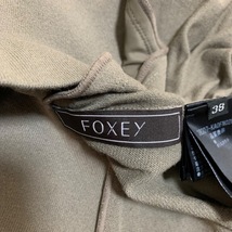 フォクシー FOXEY サイズ38 M ブラウン レディース Vネック/ノースリーブ/ひざ丈/リボン ワンピース_画像3