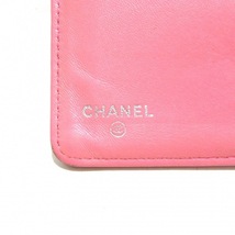 シャネル CHANEL 長財布 カメリア ラムスキン ピンク 型押し加工/シルバー金具 15番台 財布_画像5