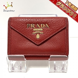 プラダ PRADA 3つ折り財布 1MH021 - レザー レッド 財布