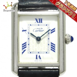 Cartier(カルティエ) 腕時計 マストタンクSM レディース 925/革ベルト/2C文字盤/ブルーローマン 白