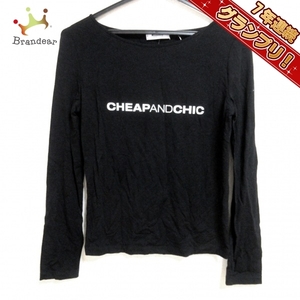 モスキーノ チープ&シック MOSCHINO CHEAP&CHIC 長袖カットソー サイズ44(I) L - 黒×白 レディース クルーネック トップス