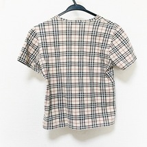 バーバリーロンドン Burberry LONDON 半袖Tシャツ サイズM - ベージュ×黒×マルチ クルーネック/チェック柄 トップス_画像2