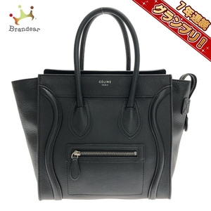 セリーヌ CELINE ハンドバッグ 167793LUG.38NO ラゲージマイクロショッパー ドラムドカーフスキン 黒 バッグ