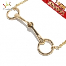 磨き済み■エルメス HERMES ネックレス フィレドール/ホースビット K18PG×ダイヤモンド 1Pダイヤ/0.10ct アクセサリー（首）_画像1