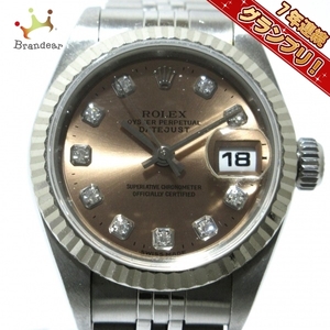 ROLEX(ロレックス) 腕時計 デイトジャスト 69174G レディース SS×K18WG/10P新型ダイヤ/18コマ ピンク