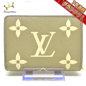 ルイヴィトン LOUIS VUITTON 2つ折り財布 M82370 ポルトフォイユクレア モノグラム・アンプラント レザー（皮革の種類：牛革） 美品 財布