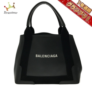 バレンシアガ BALENCIAGA トートバッグ 339933 ネイビーカバスS レザー 黒 美品 バッグ