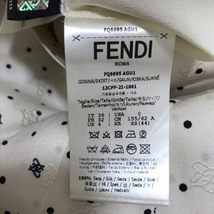 フェンディ FENDI ロングスカート サイズXS - アイボリー×黒 レディース マキシ丈/シルク/ドット柄 ボトムス_画像4