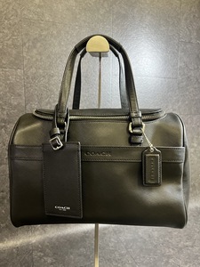 『美品! COACH コーチ 77607 サフィアーノ レザー トレイン ケース ショルダー紐無し ハンド バッグ 黒 ブラック アウトレット直営店購入』