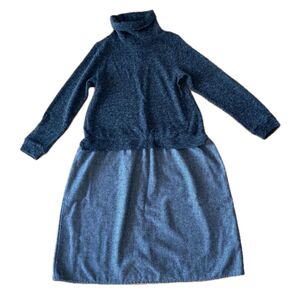 ニット切り替えワンピース